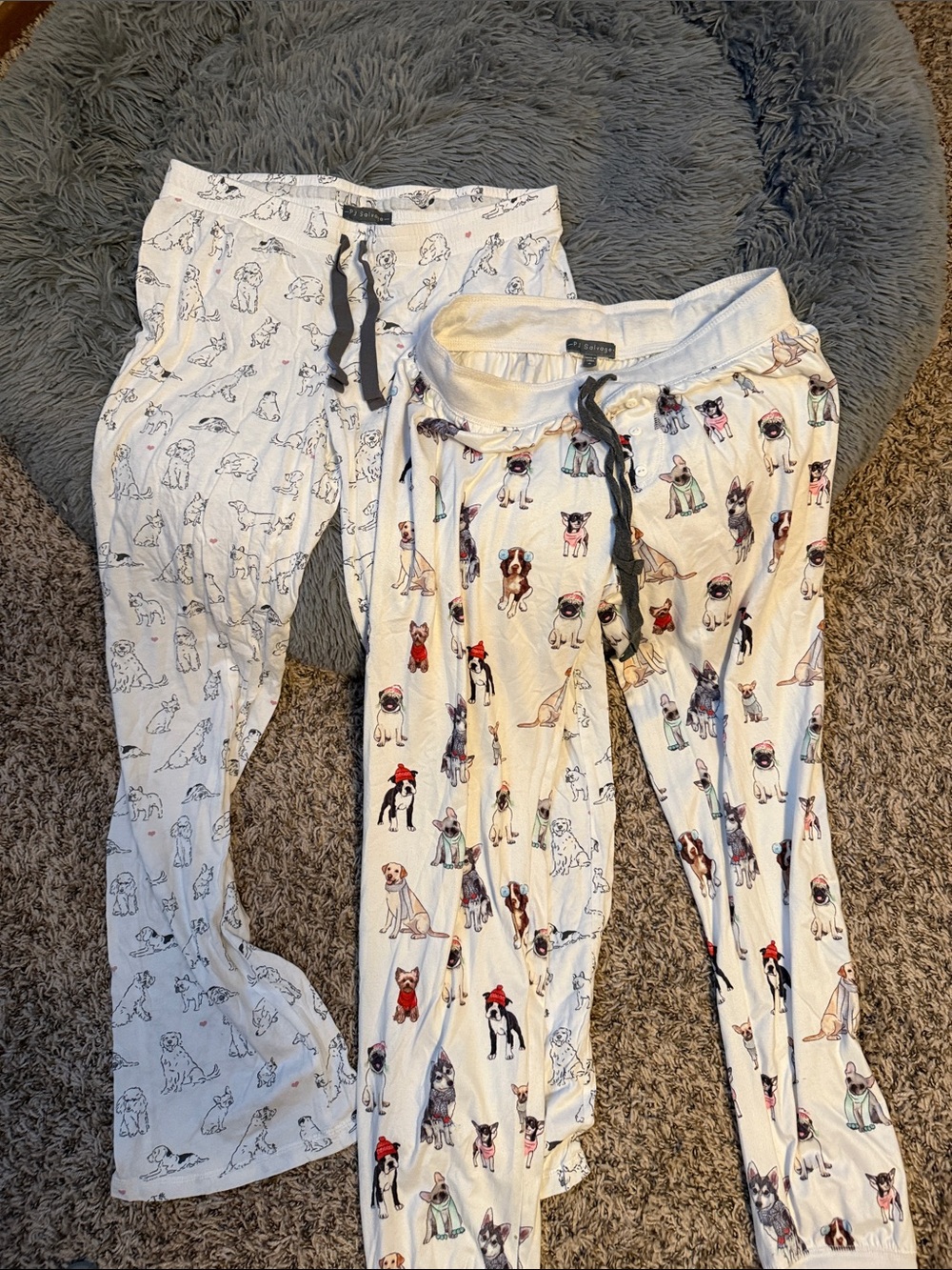 PJ Salvage White Dog Print Pajama Pants Duo
